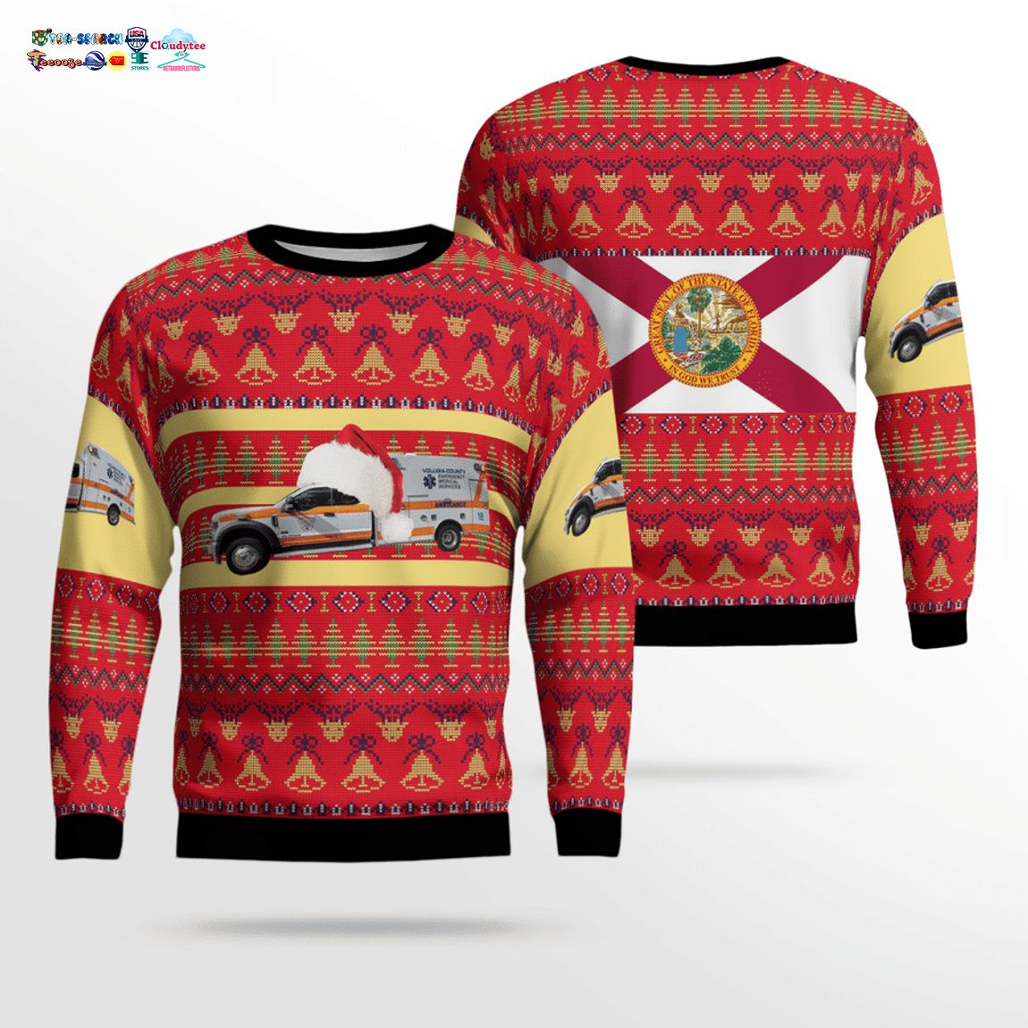 Florida Volusia County EMS 3D Christmas Sweater – Saleoff