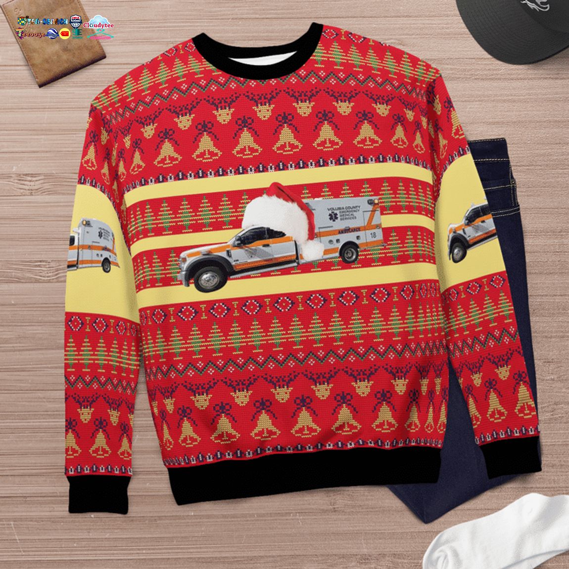 Florida Volusia County EMS 3D Christmas Sweater - Saleoff