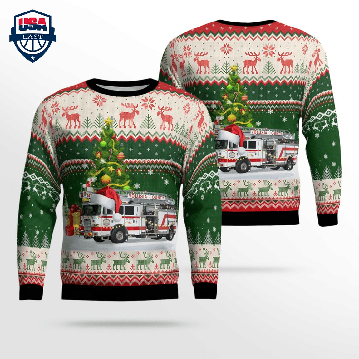 Florida Volusia County Fire Rescue 3D Christmas Sweater – Saleoff
