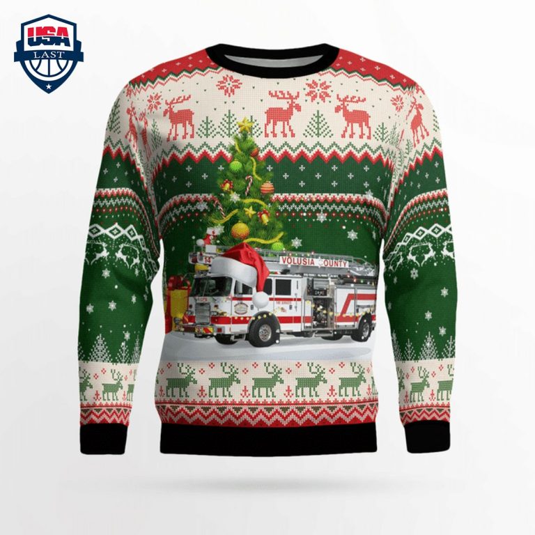 Florida Volusia County Fire Rescue 3D Christmas Sweater - Beauty queen