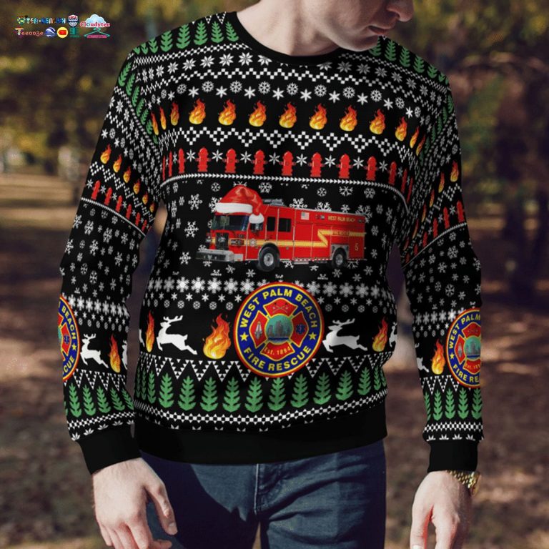 Florida West Palm Beach Fire Department 3D Christmas Sweater - Cool look bro