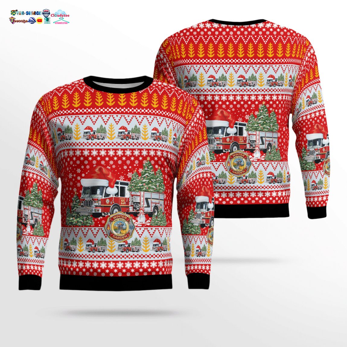 Florida Winter Garden Fire Rescue Department 3D Christmas Sweater - Damn good