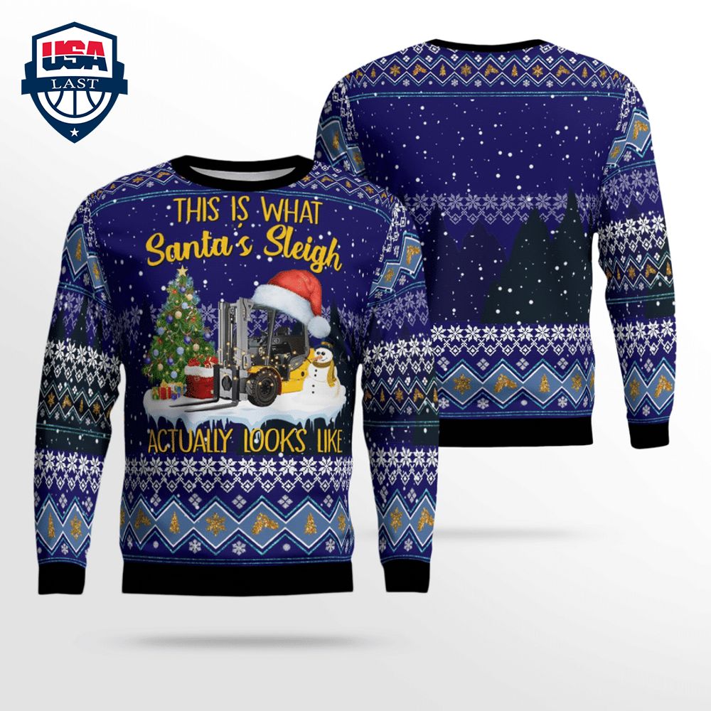 Forklift This Is What Santa’s Sleigh Actually Looks Like 3D Christmas Sweater – Saleoff