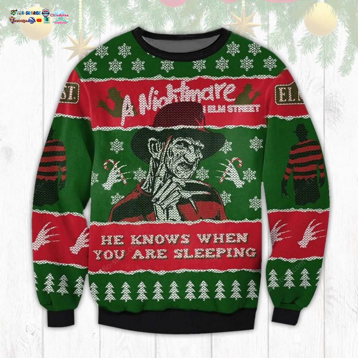 Freddy Krueger A Nightmare On Elm Street Ugly Christmas Sweater