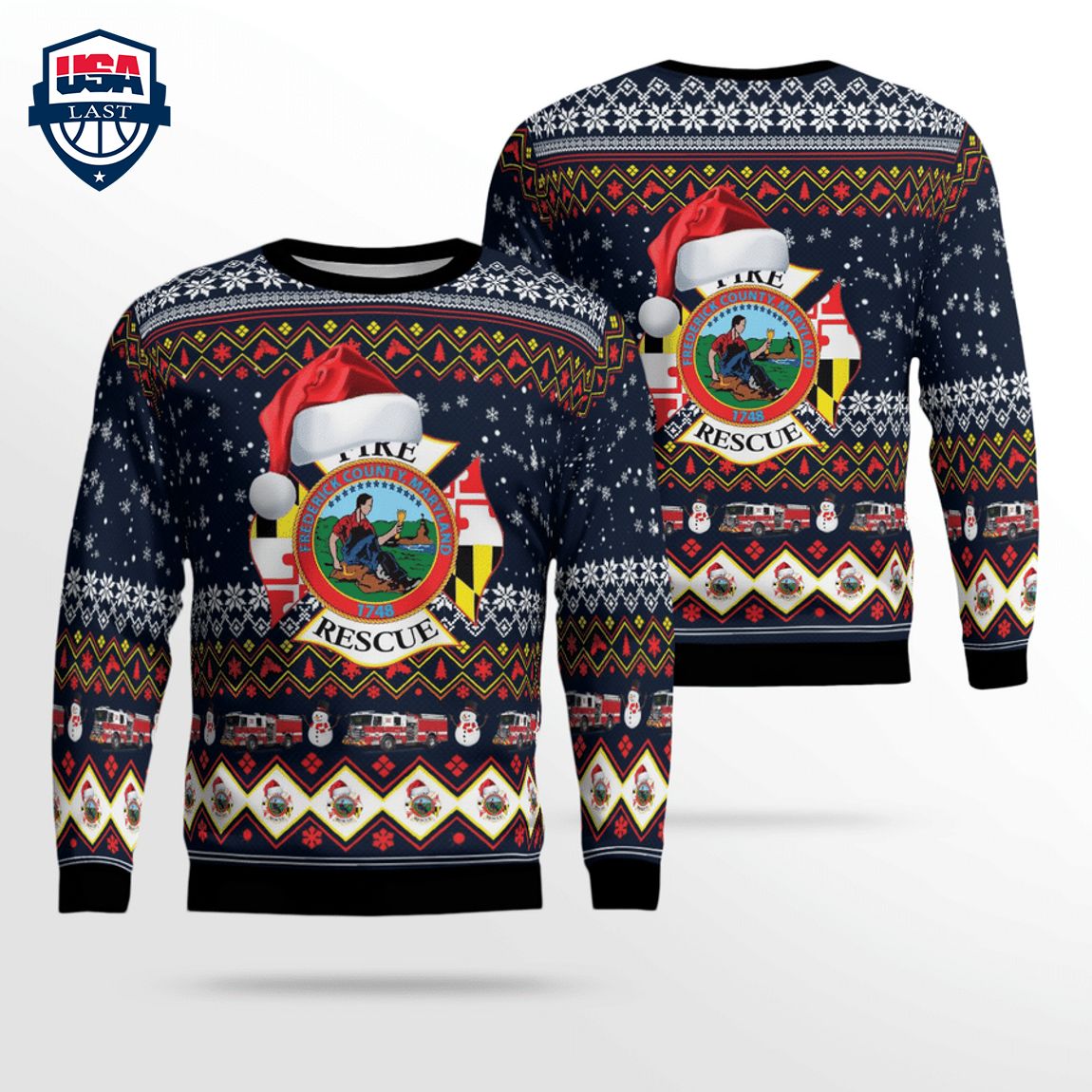 Frederick County Fire And Rescue 3D Christmas Sweater – Saleoff