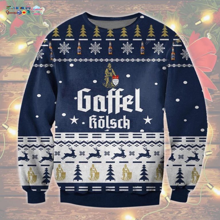 Gaffel Kolsch Ugly Christmas Sweater - Which place is this bro?