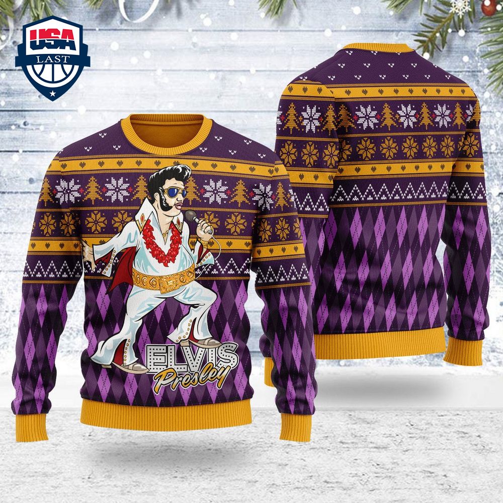 Gearhomie Elvis Fatley Meme Ver 2 Ugly Christmas Sweater – Saleoff