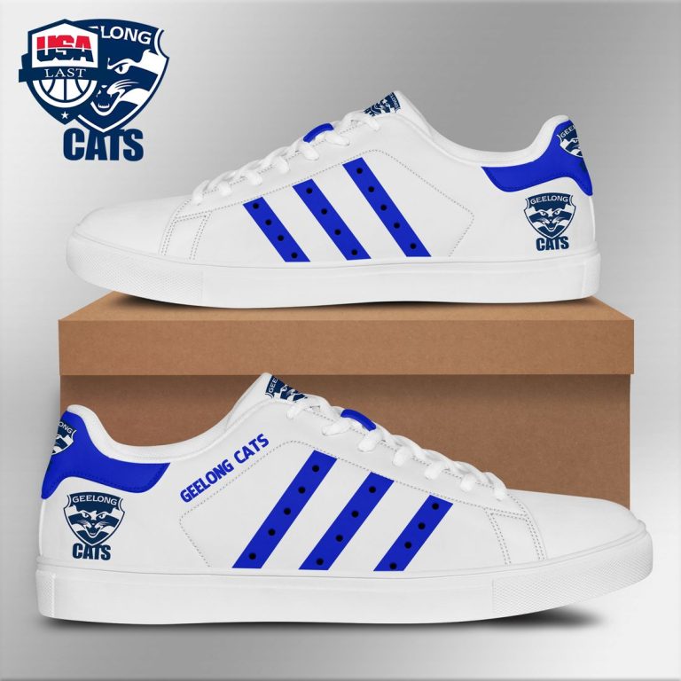 Geelong Cats Blue Stripes Style 1 Stan Smith Low Top Shoes - Nice Pic