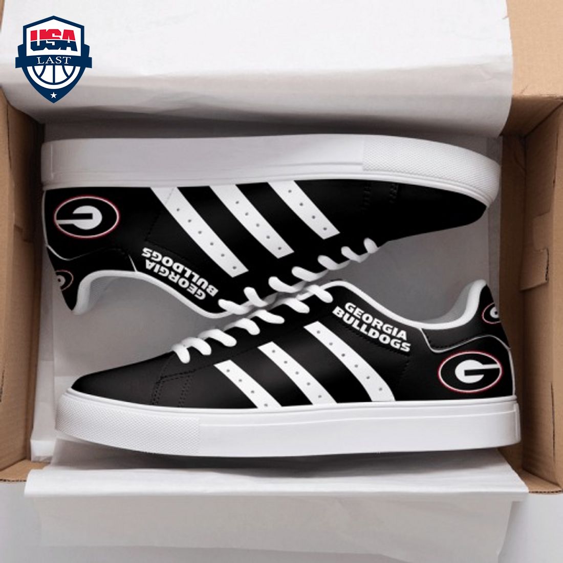 Georgia Bulldogs White Stripes Stan Smith Low Top Shoes – Saleoff