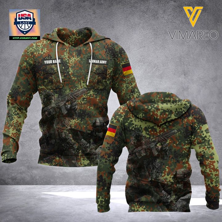 German Army Art Combat Custom Name 3D Hoodie - You look different and cute