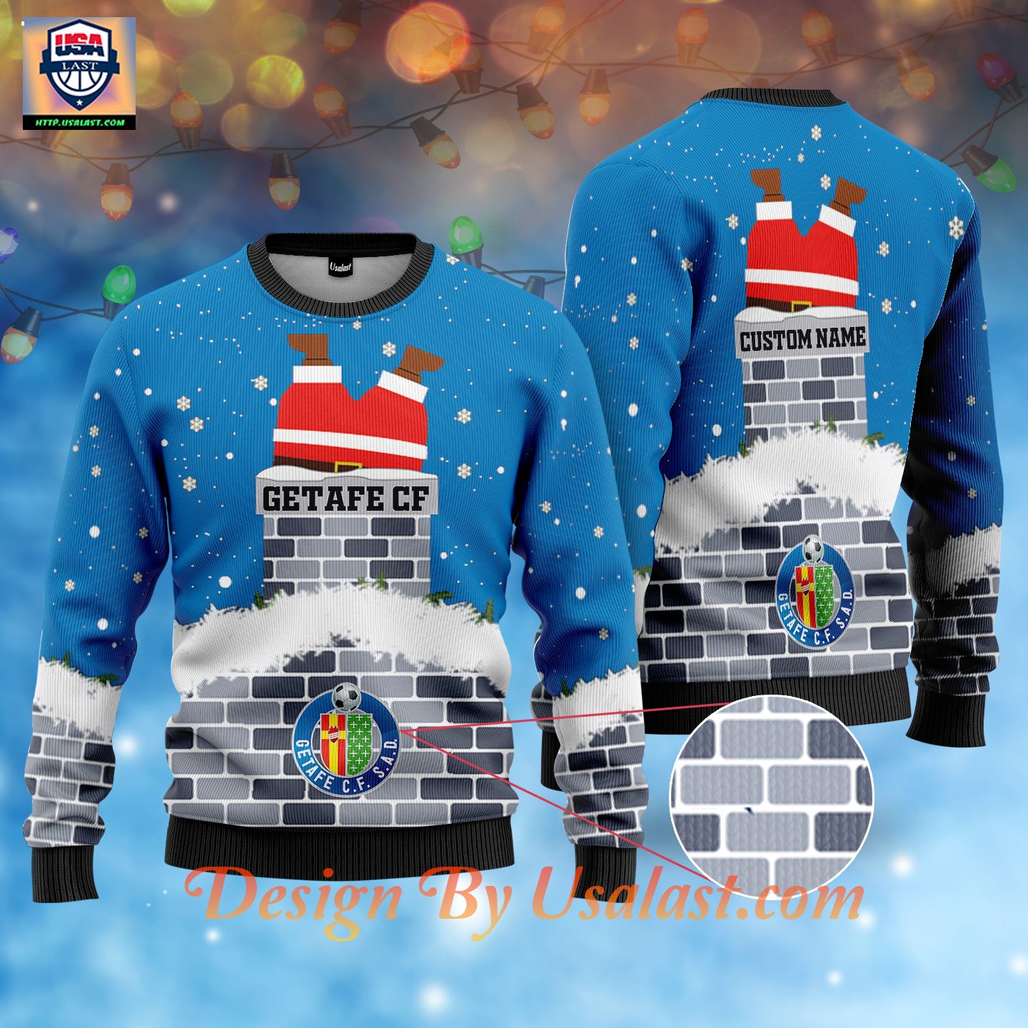 Getafe CF Santa Claus Custom Name Ugly Christmas Sweater – Usalast