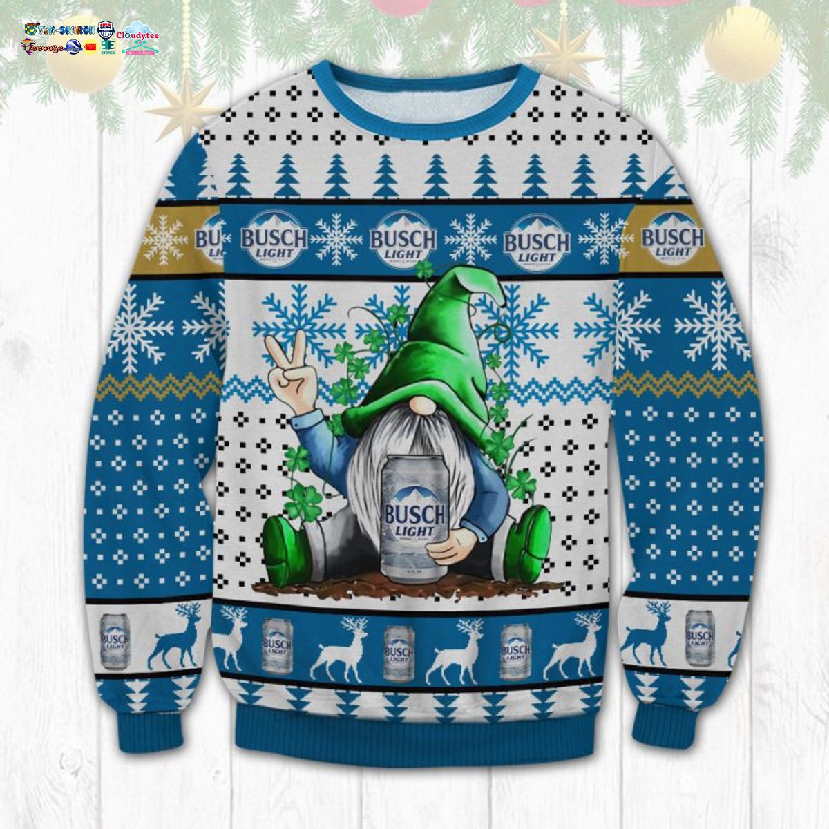 Gnome Busch Light Ugly Christmas Sweater