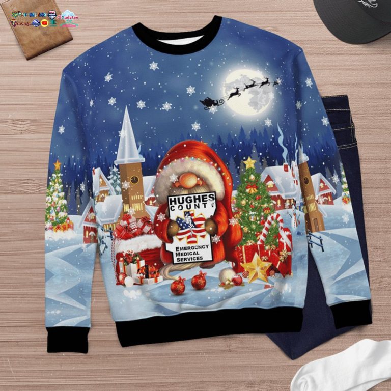 Gnome Hughes County EMS Ver 2 3D Christmas Sweater - This place looks exotic.