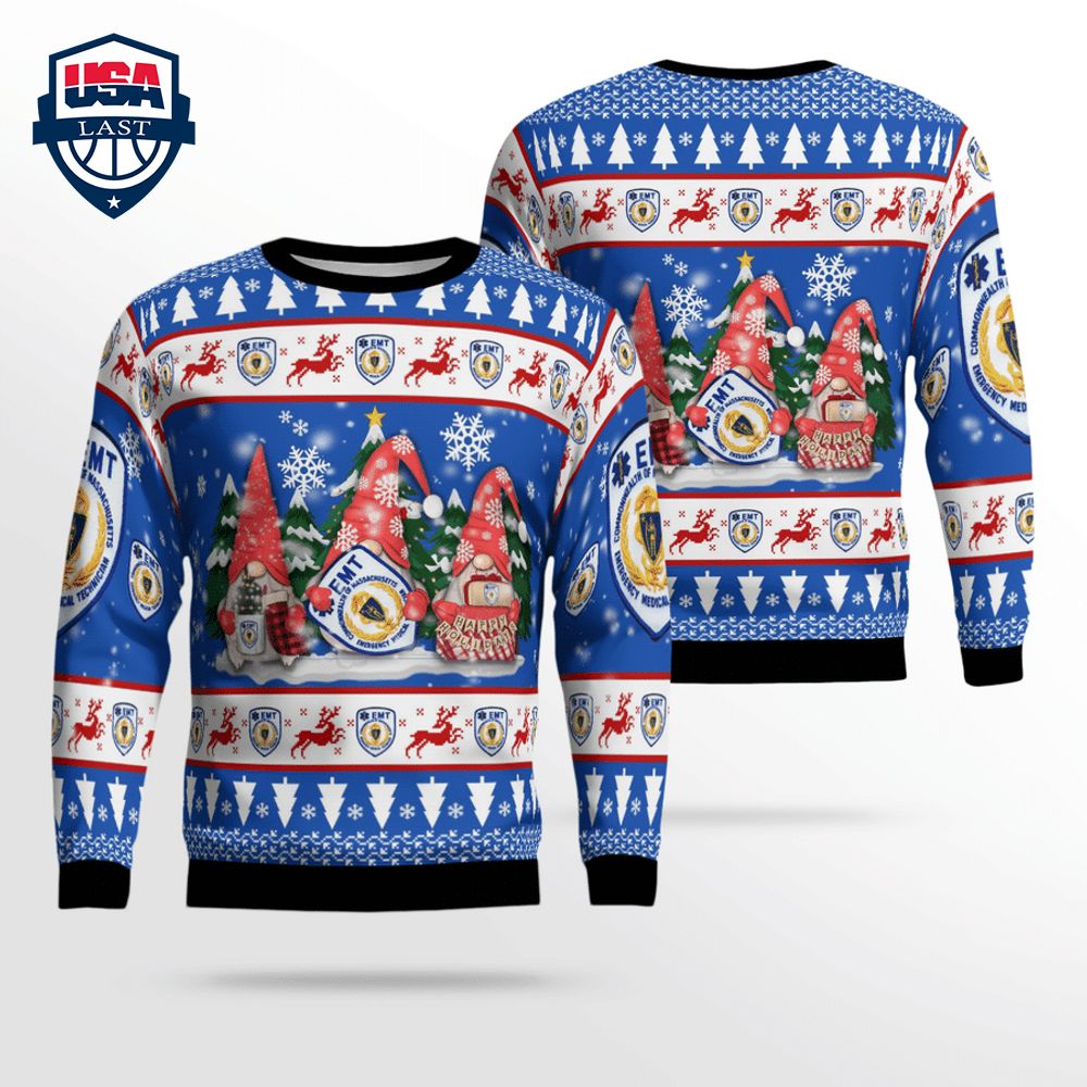 Gnome Massachusetts EMT 3D Christmas Sweater – Saleoff