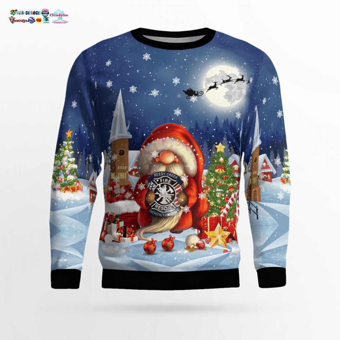 Gnome Reedy Creek Fire And Rescue Department EMS 3D Christmas Sweater