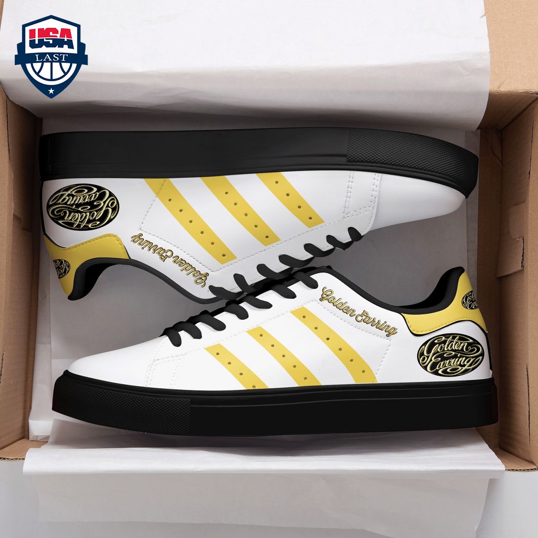 Golden Earring Yellow Stripes Stan Smith Low Top Shoes – Saleoff