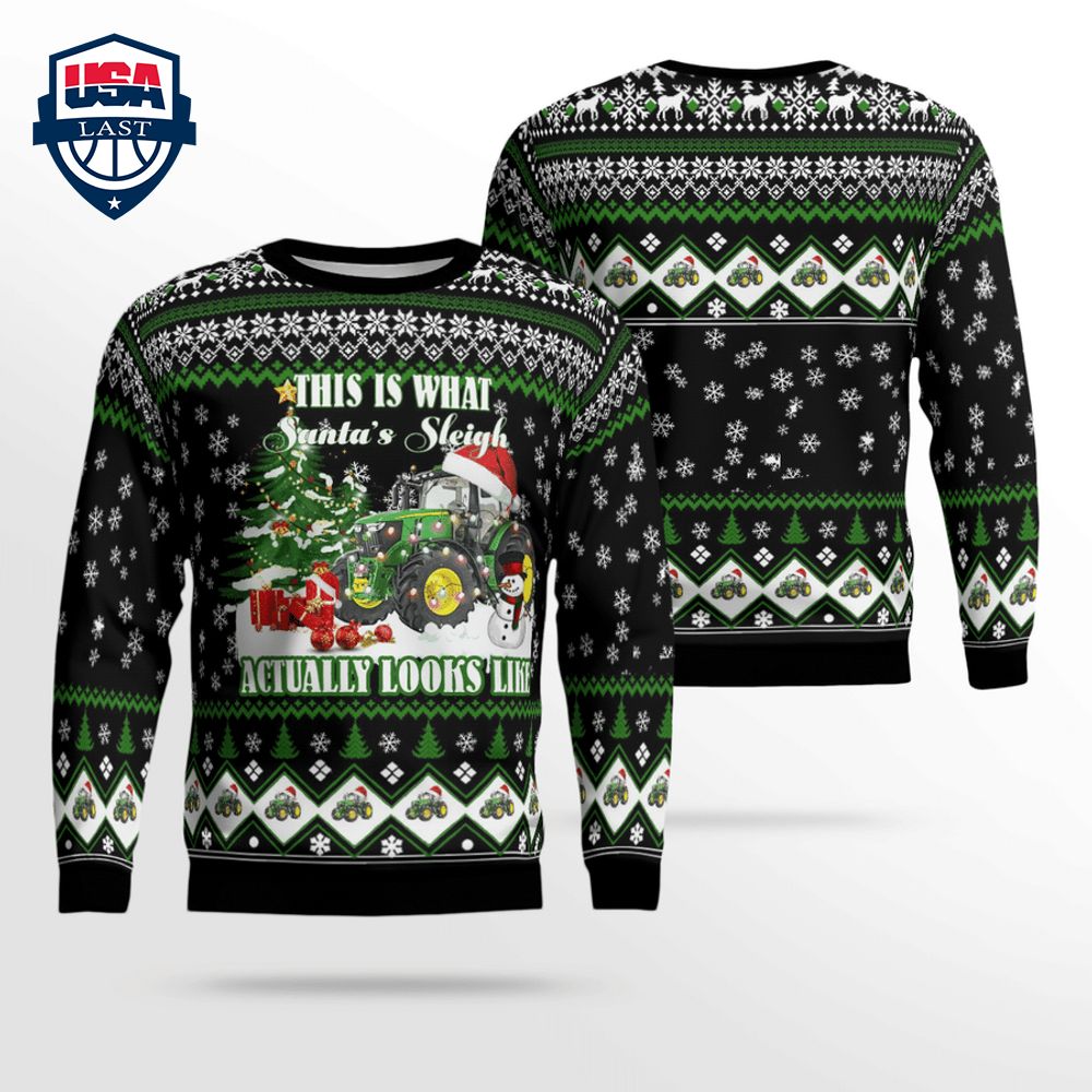 Green Tractor This Is What Santa’s Sleigh Actually Looks Like 3D Christmas Sweater – Saleoff