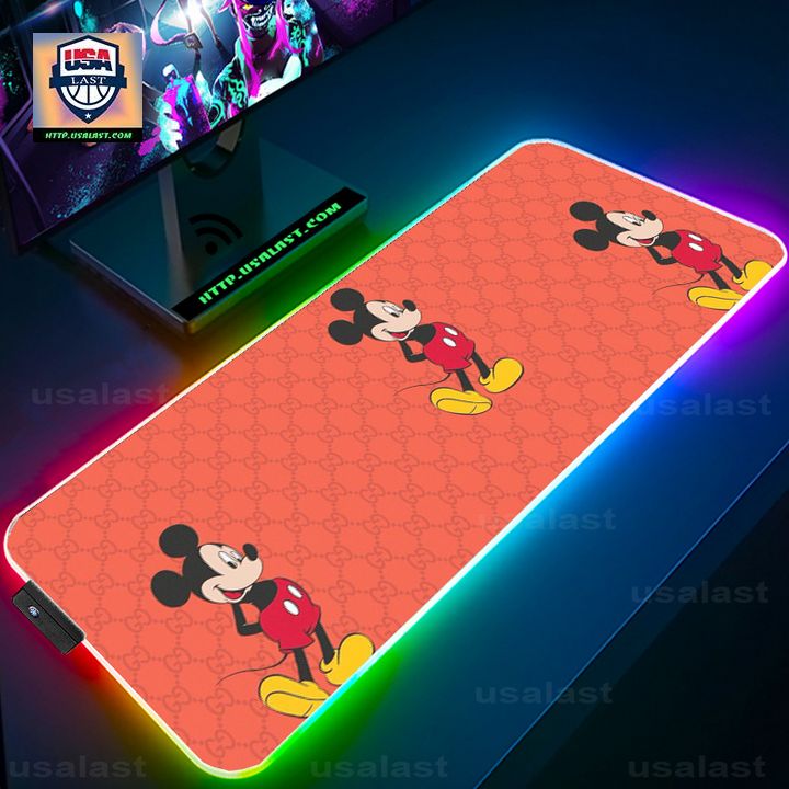 Gucci Mickey Mouse Red Background RGB Mouse Pad - Elegant and sober Pic