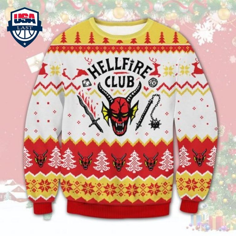 Hellfire Club Stranger Things Ugly Sweater - Natural and awesome