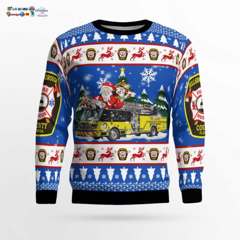 Hillsborough County Fire Department 3D Christmas Sweater - Cool DP