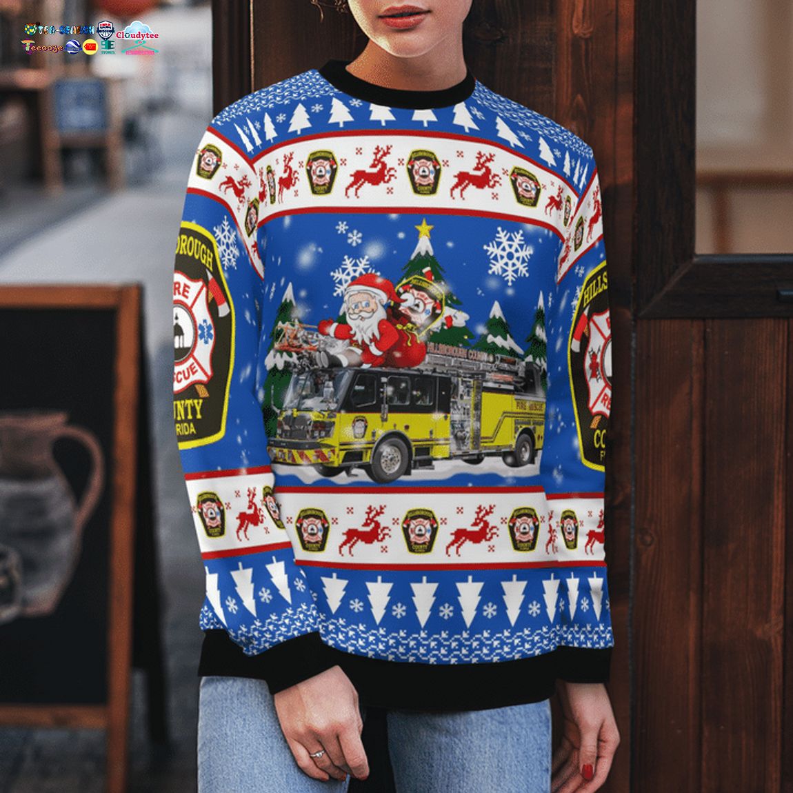 Hillsborough County Fire Department 3D Christmas Sweater