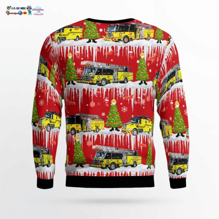 Hillsborough County Fire Department Ver 2 3D Christmas Sweater - Cutting dash