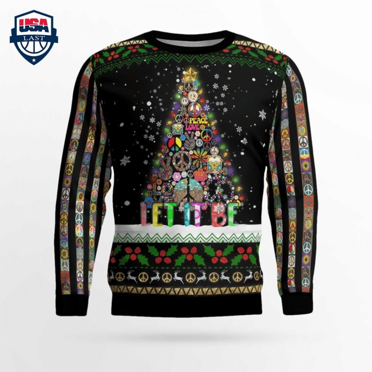 Hippie Peace Love Let It Be 3D Christmas Sweater - Nice shot bro