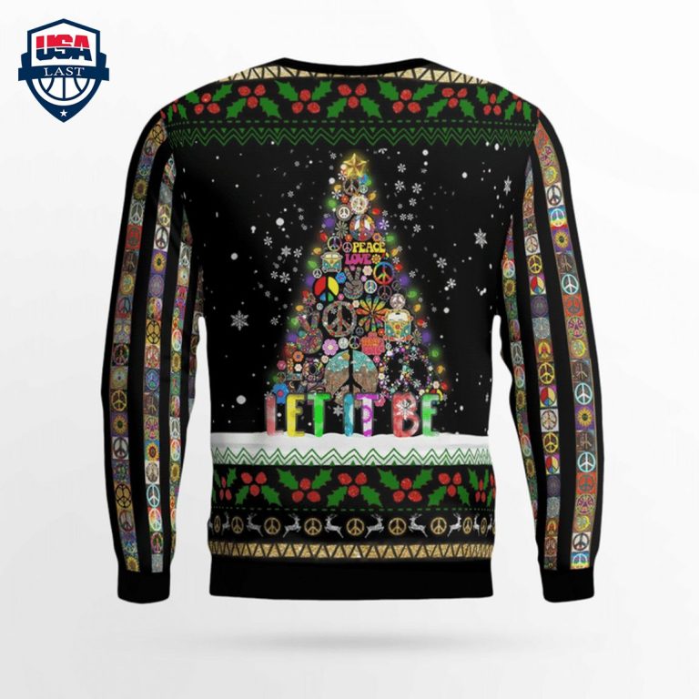 Hippie Peace Love Let It Be 3D Christmas Sweater - My friends!