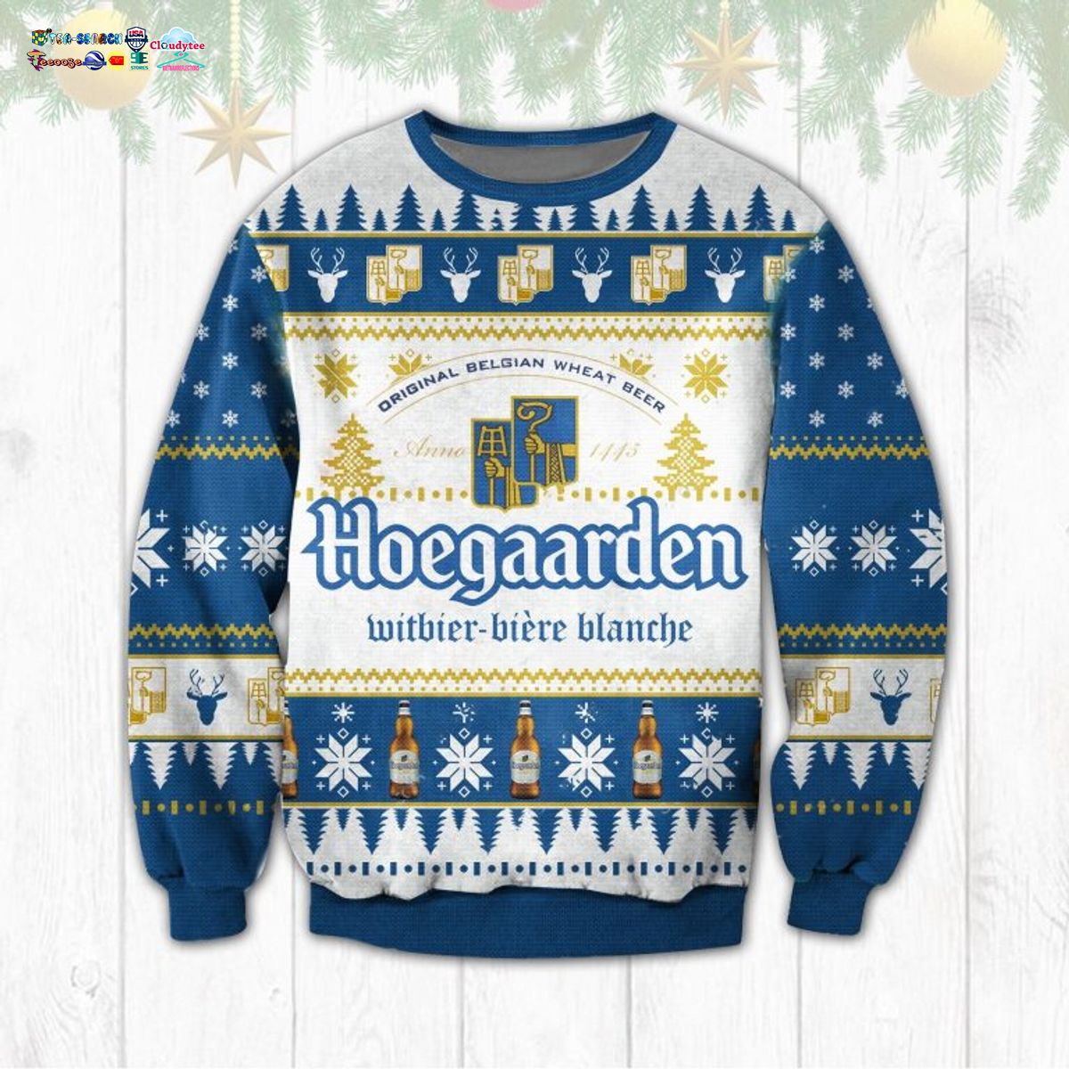 Hoegaarden Ver 1 Ugly Christmas Sweater - Wow, cute pie