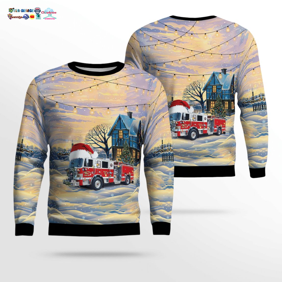 Hollywood Volunteer Fire Department 3D Christmas Sweater – Saleoff