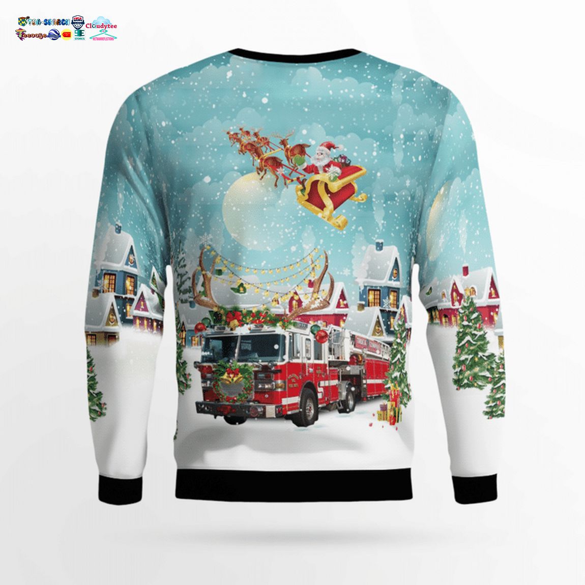 Hollywood Volunteer Fire Department Ver 2 3D Christmas Sweater