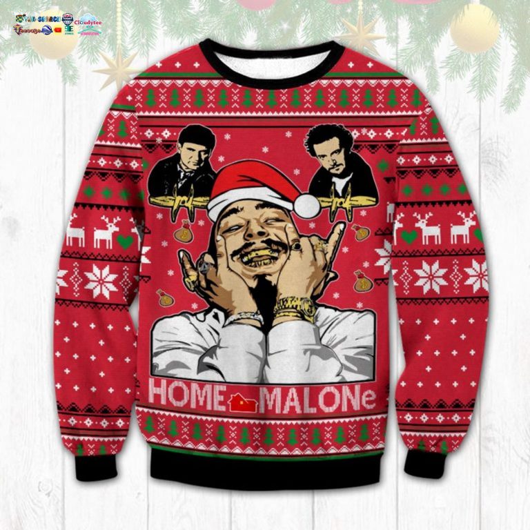 Home Alone Post Malone Ugly Christmas Sweater - I like your hairstyle