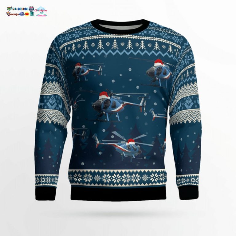 Houston Police Air Support 75 Fox N8375F 3D Christmas Sweater - Rocking picture
