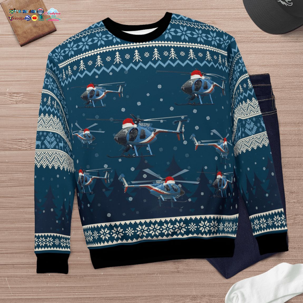 Houston Police Air Support 75 Fox N8375F 3D Christmas Sweater