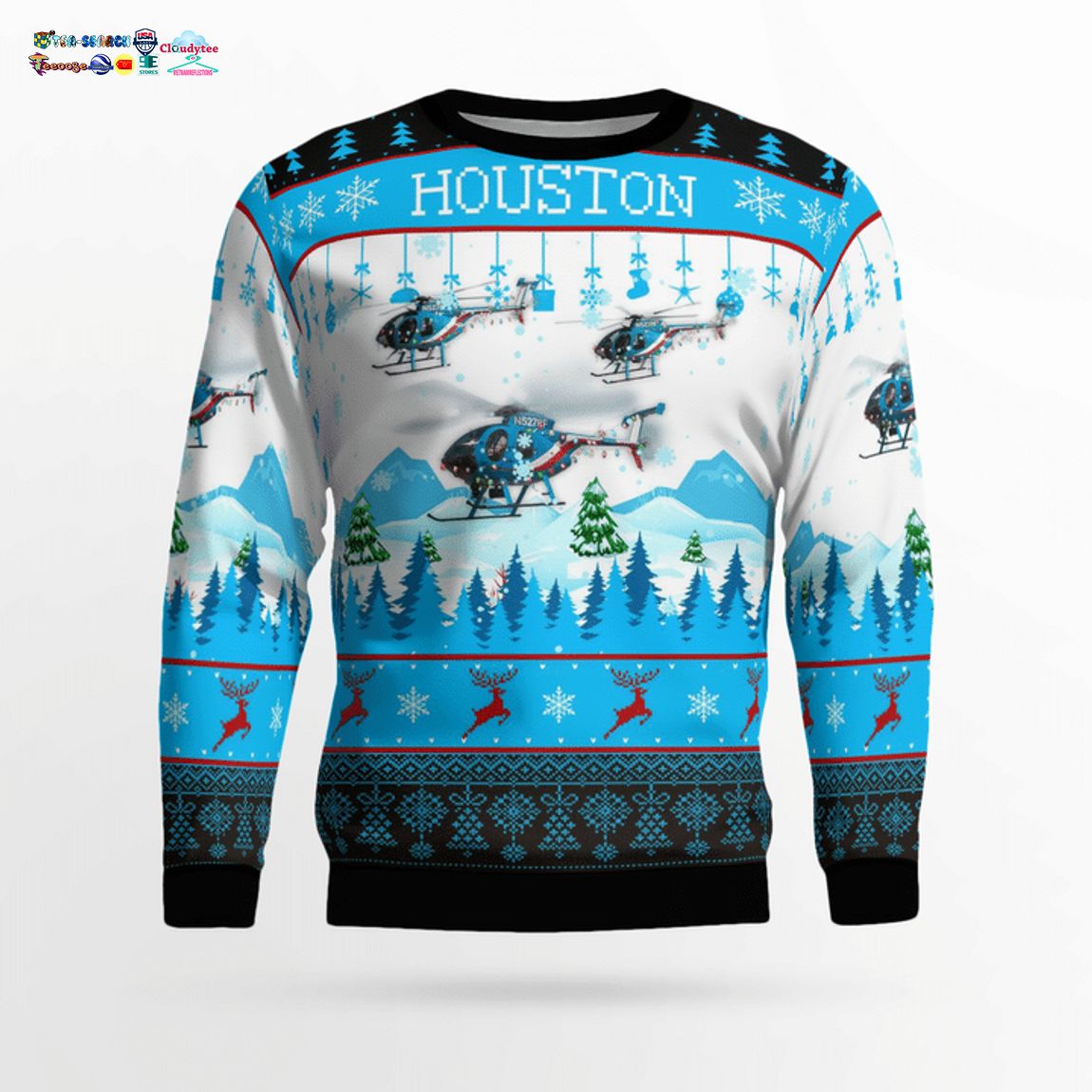 Houston Police Helicopter 78F N5278F 3D Christmas Sweater - Saleoff