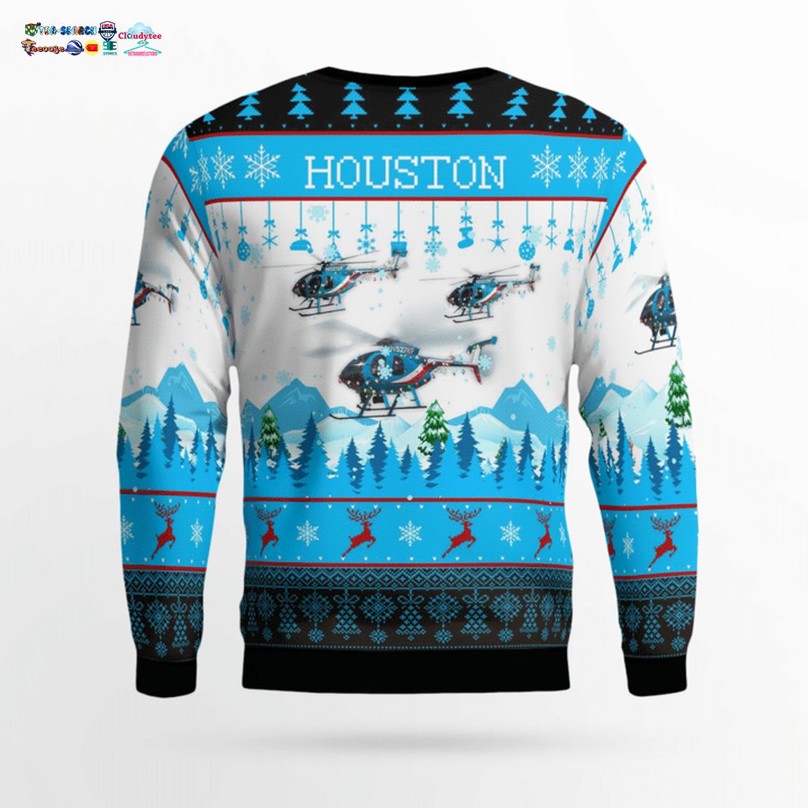 Houston Police Helicopter 78F N5278F 3D Christmas Sweater - Saleoff
