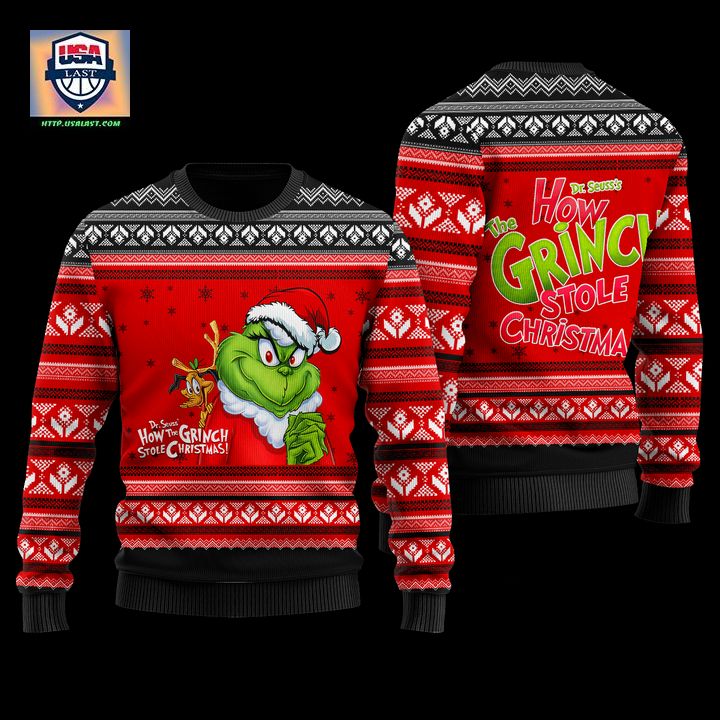 How Grinch Stole Christmas Red Ugly Sweater - Cool look bro
