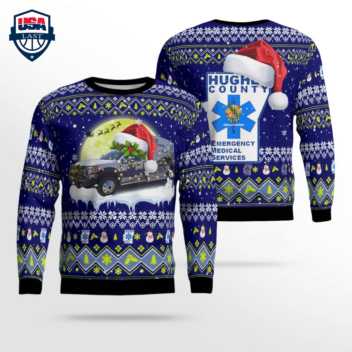 Hughes County EMS Ver 1 3D Christmas Sweater – Saleoff