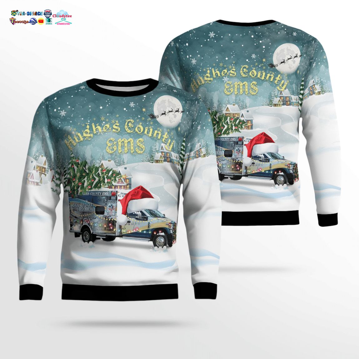 Hughes County EMS Ver 3 3D Christmas Sweater – Saleoff