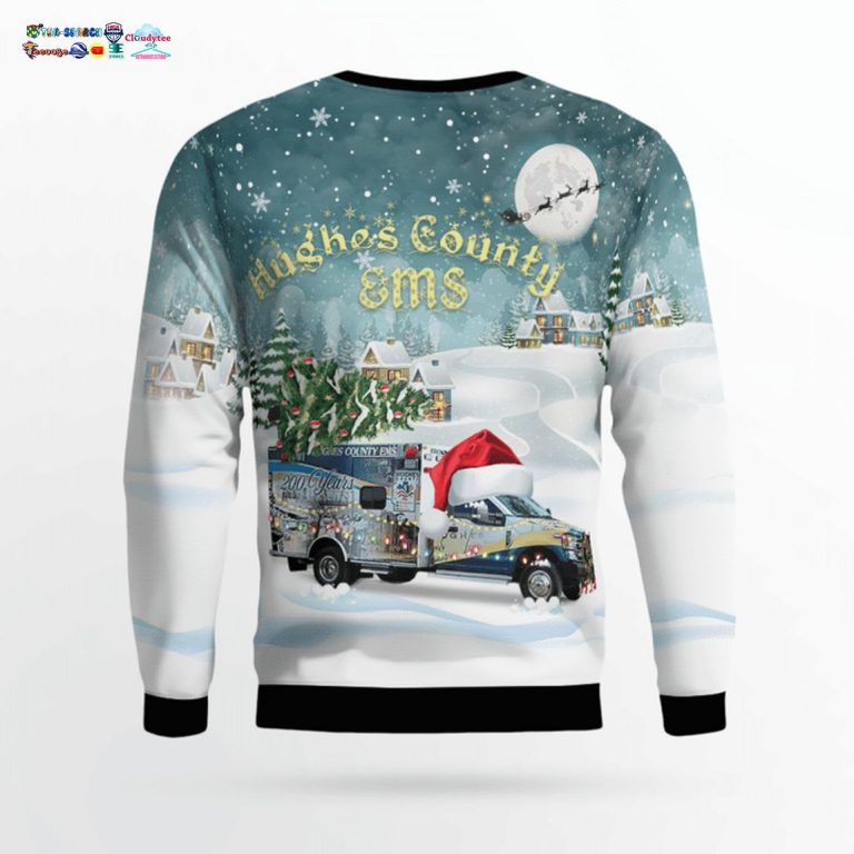 Hughes County EMS Ver 3 3D Christmas Sweater - Is this your new friend?