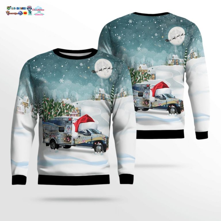 Hughes County EMS Ver 4 3D Christmas Sweater - Selfie expert