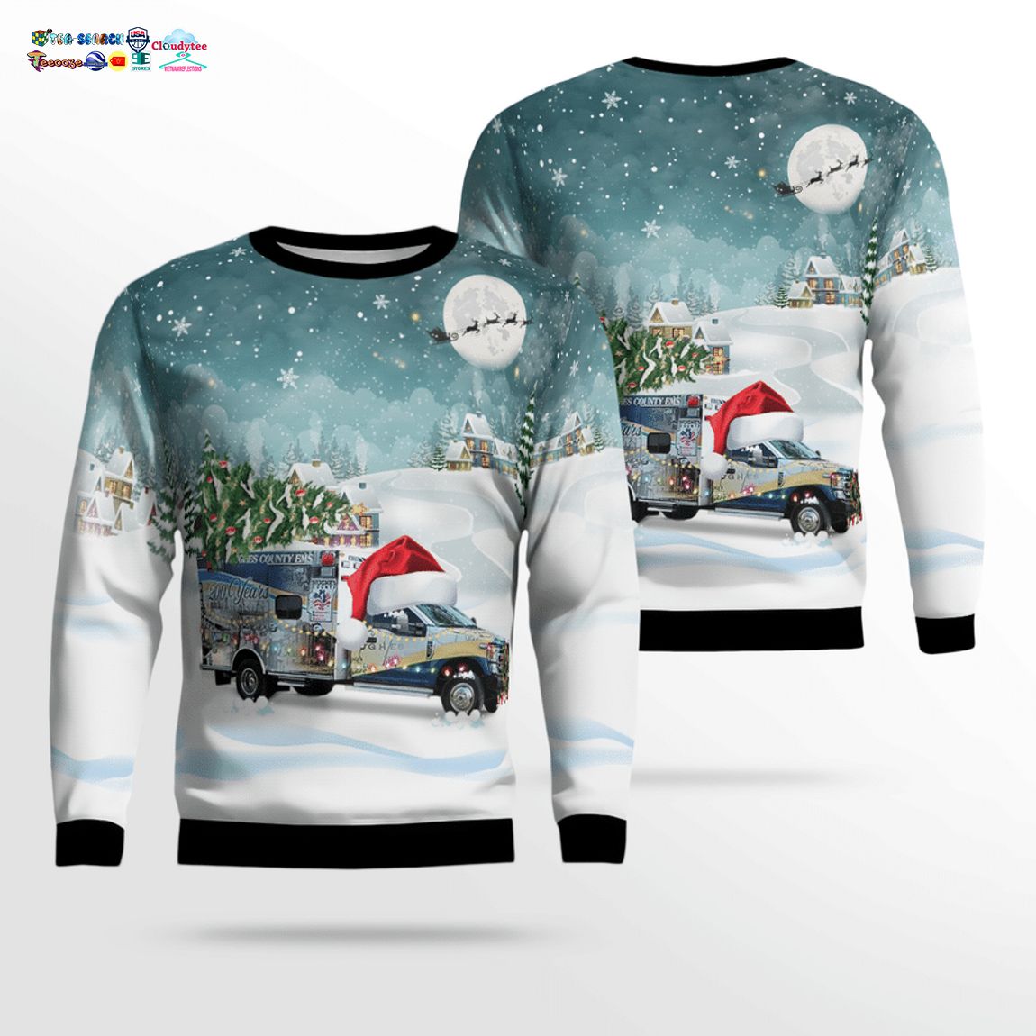 Hughes County EMS Ver 4 3D Christmas Sweater – Saleoff
