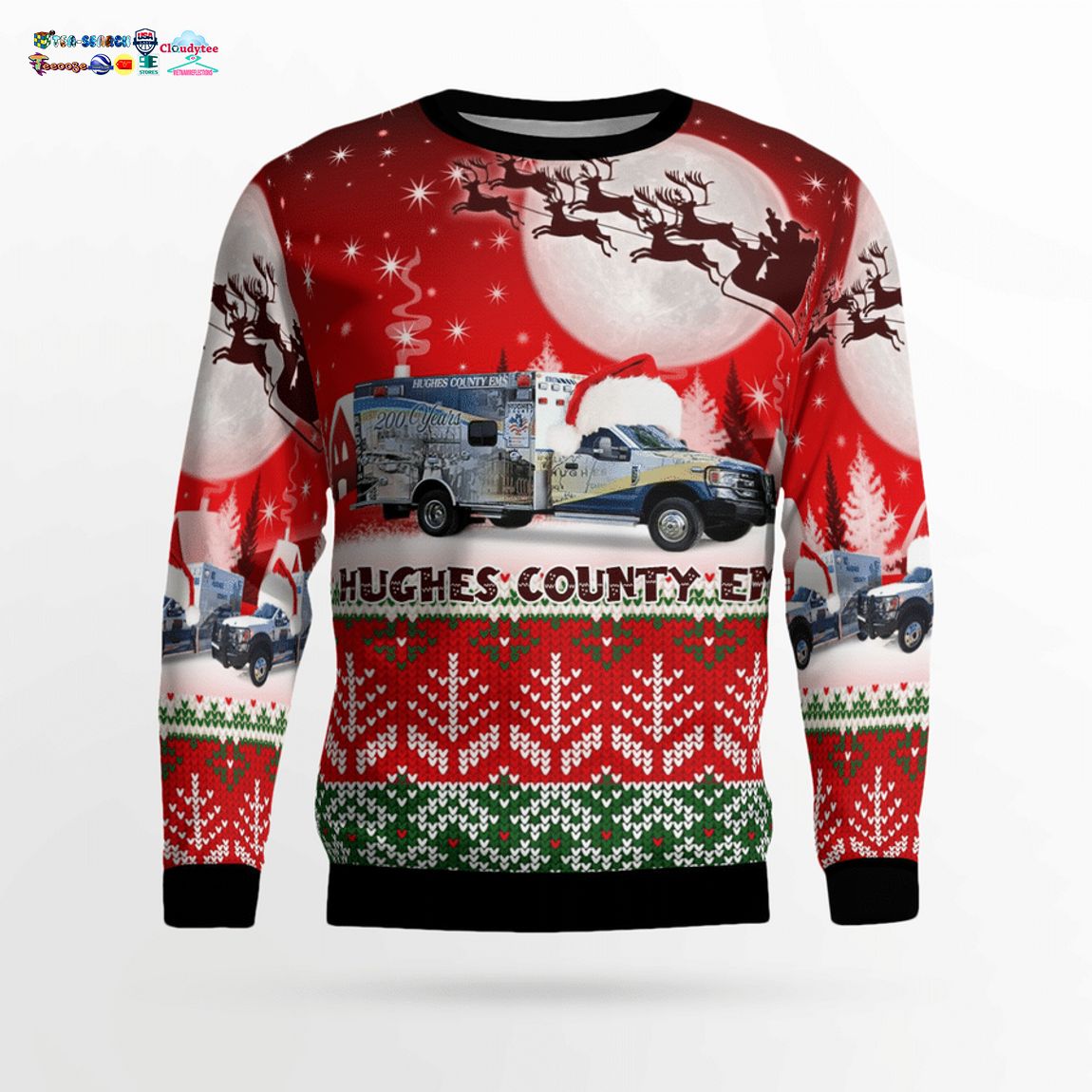 Hughes County EMS Ver 5 3D Christmas Sweater – Saleoff