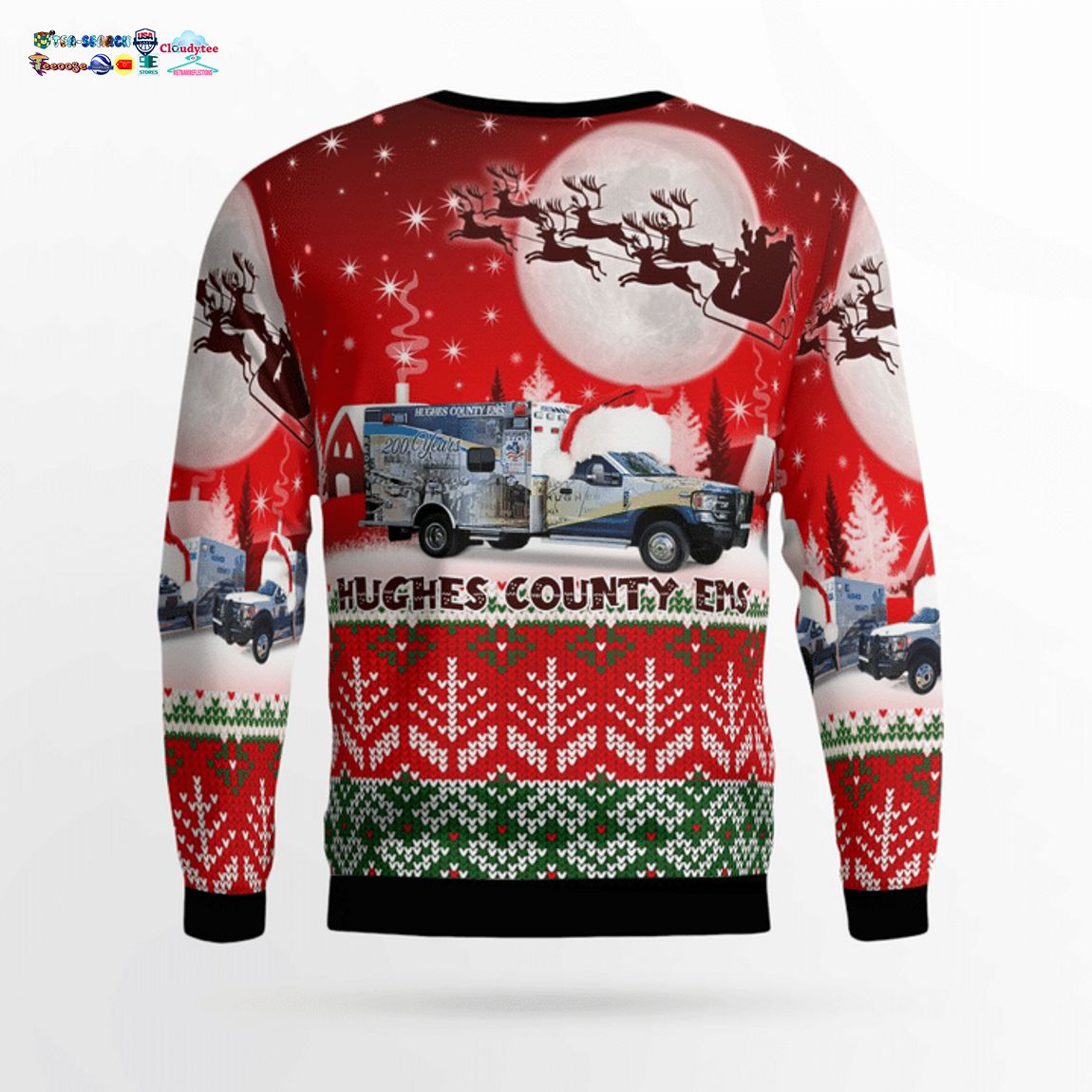 Hughes County EMS Ver 5 3D Christmas Sweater - Saleoff