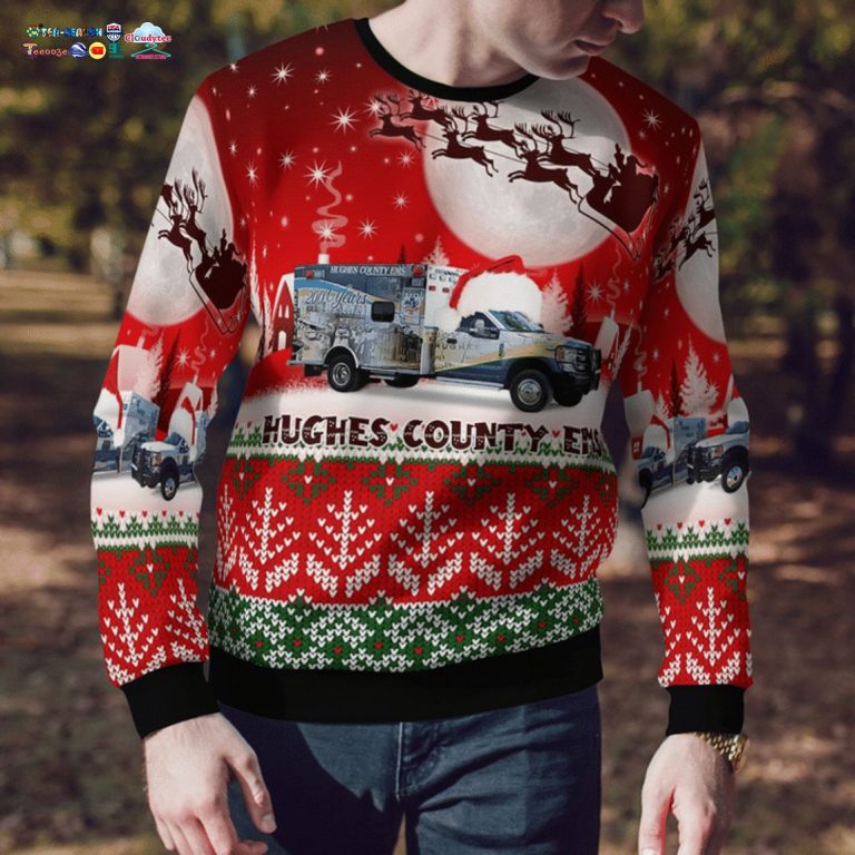 Hughes County EMS Ver 5 3D Christmas Sweater - Nice Pic