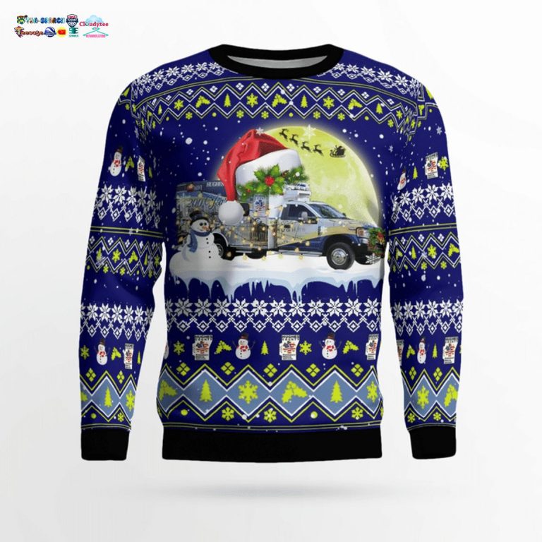 Hughes County EMS Ver 6 3D Christmas Sweater - You look so healthy and fit