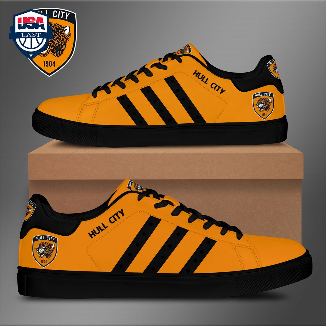 Hull City FC Black Stripes Stan Smith Low Top Shoes – Saleoff