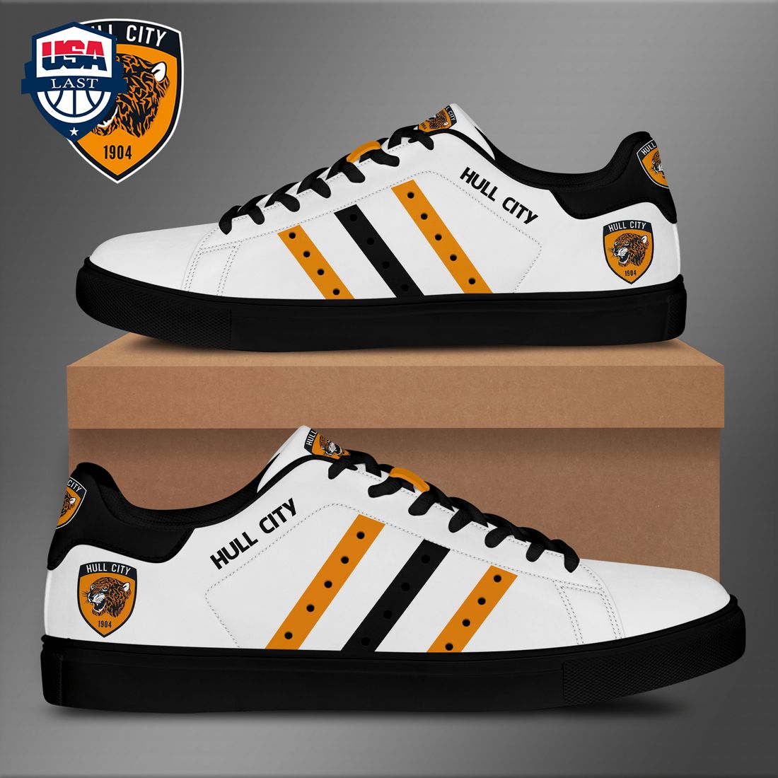 Hull City FC Orange Black Stripes Stan Smith Low Top Shoes – Saleoff