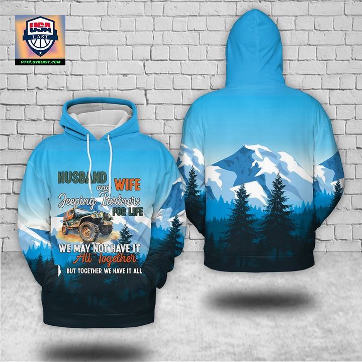 Husband And Wife Jeeping Partners For Life 3D Hoodie – Usalast