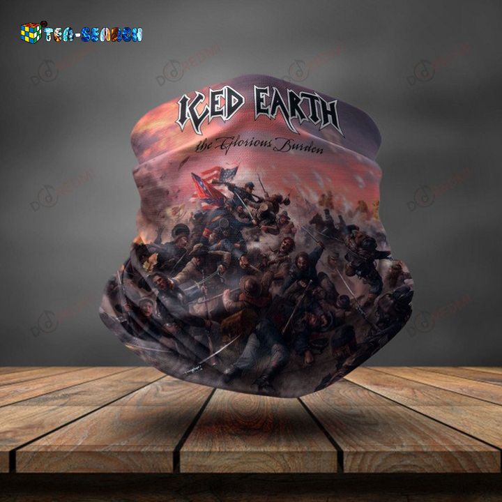 Iced Earth The Glorious Burden 3D Bandana Neck Gaiter - Long time